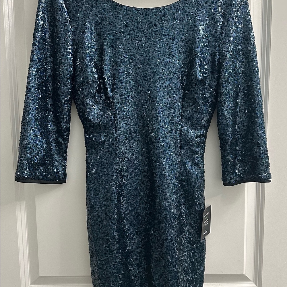 Elegant Sequin Dress in Midnight Blue